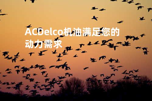 ACDelco机油满足您的动力需求